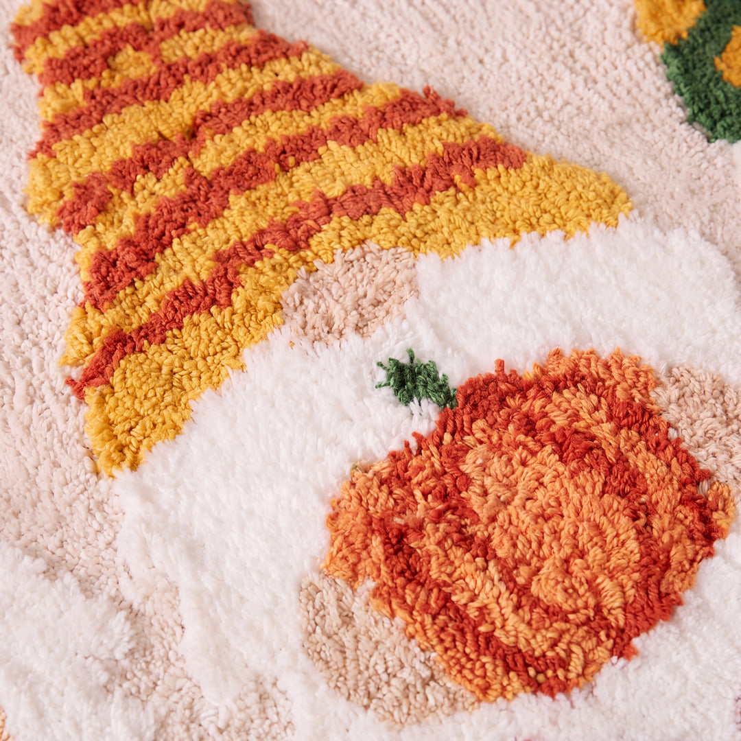 Dale | Fall Harvest Entryway Rug, Pumpkin, Leaves & Gnome Designs