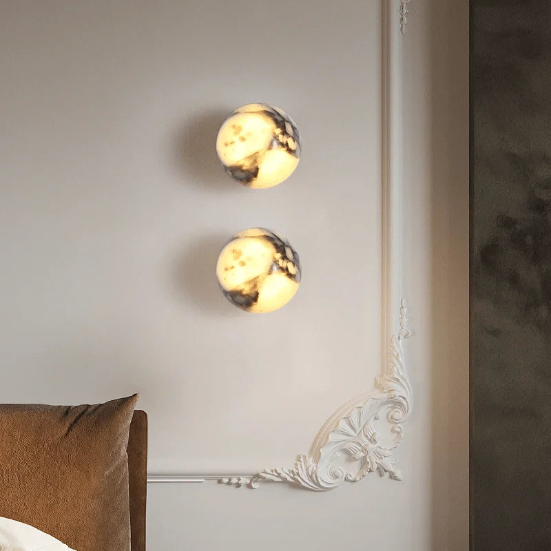 Elegant Natural Stone Wall Sconce Light with Unique Marble Design ? Luxurious Ambient Lighting for Home Decor 2