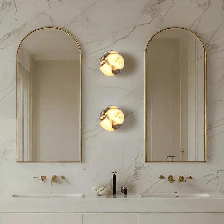 Elegant Natural Stone Wall Sconce Light with Unique Marble Design ? Luxurious Ambient Lighting for Home Decor 3