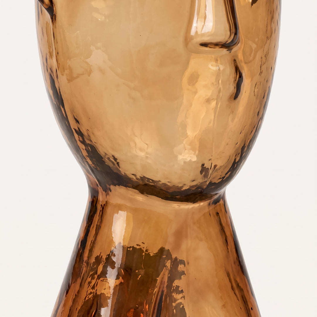 Forme Sculptural Face Glass Vase | Abstract Art Ornament for Flowers or Display