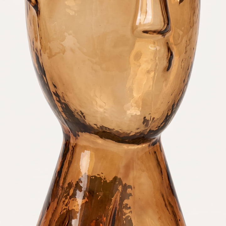 Forme Sculptural Face Glass Vase | Abstract Art Ornament for Flowers or Display