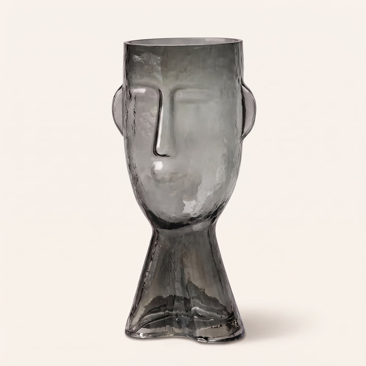 Forme Sculptural Face Glass Vase | Abstract Art Ornament for Flowers or Display
