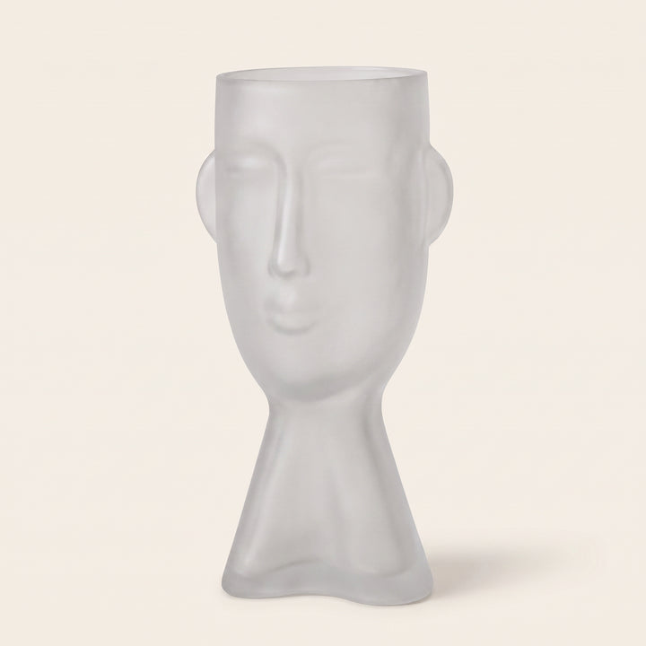 Forme Sculptural Face Glass Vase | Abstract Art Ornament for Flowers or Display