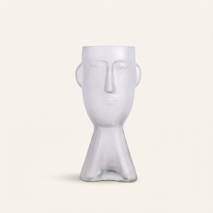 Forme Sculptural Face Glass Vase | Abstract Art Ornament for Flowers or Display