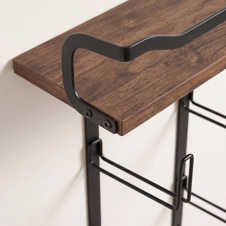 Nori | Industrial Bathroom Towel Rack with Wood Shelf and Tiered Wall Storage