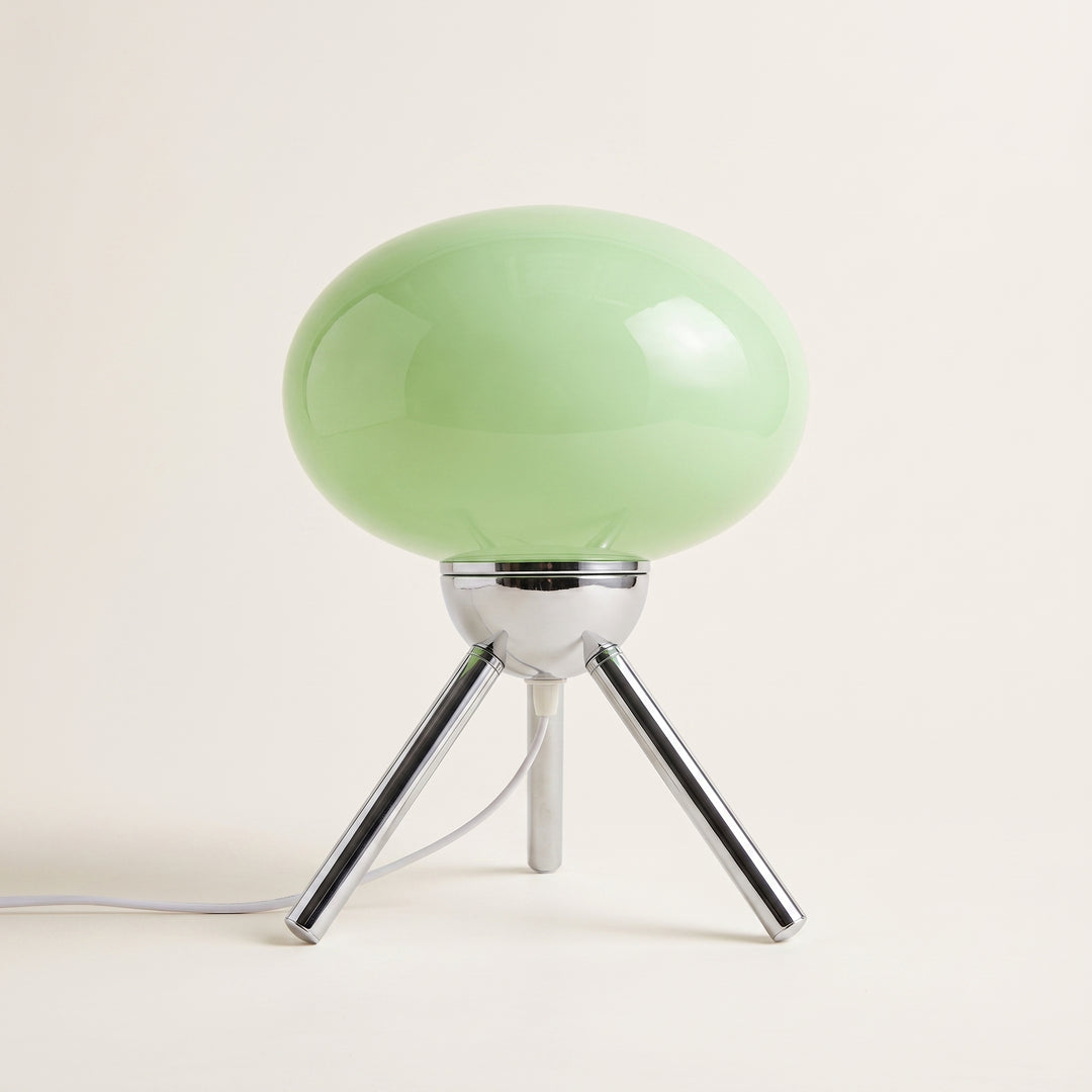 Sputnik-Retro Glass Mushroom Table Lamp | Mid-Century Tripod Bedside & Desk Ambient Light