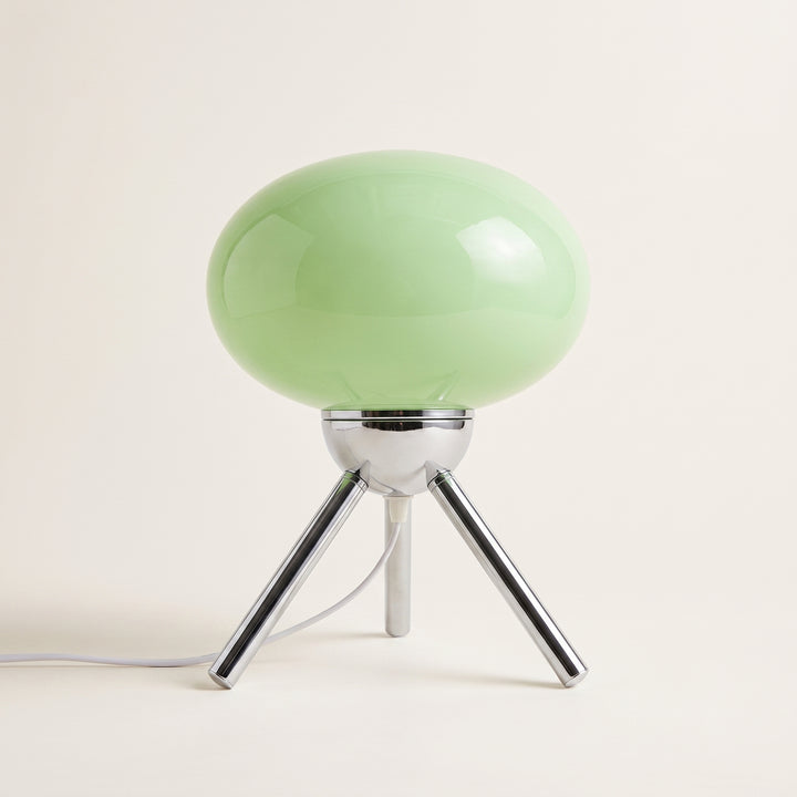 Sputnik-Retro Glass Mushroom Table Lamp | Mid-Century Tripod Bedside & Desk Ambient Light