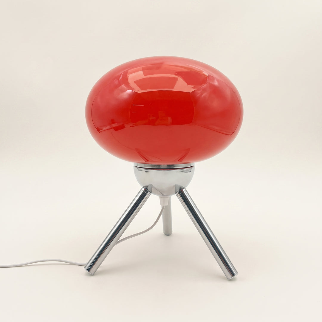 Sputnik-Retro Glass Mushroom Table Lamp | Mid-Century Tripod Bedside & Desk Ambient Light
