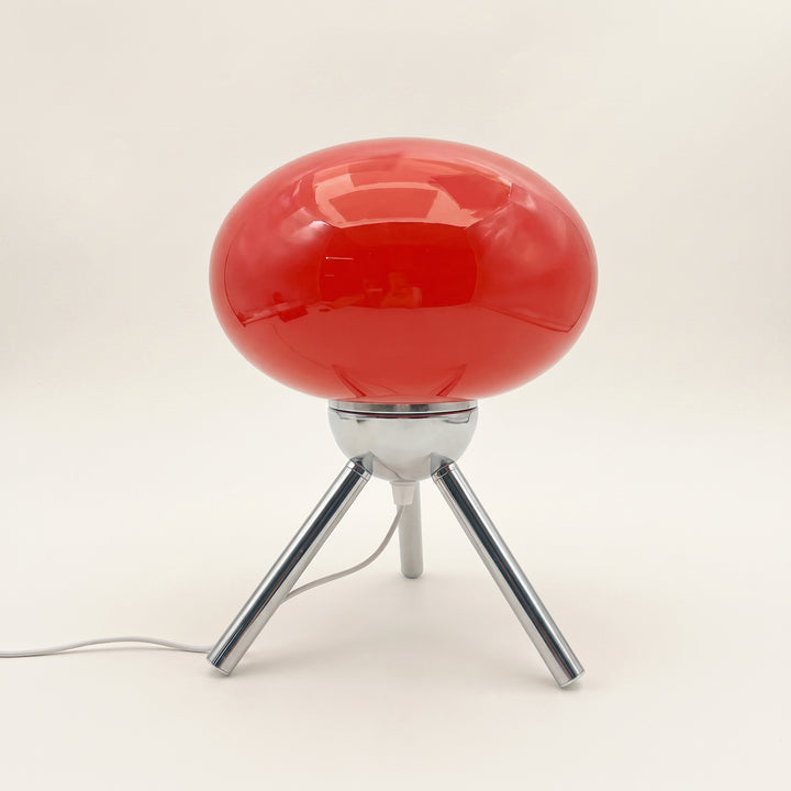 Sputnik-Retro Glass Mushroom Table Lamp | Mid-Century Tripod Bedside & Desk Ambient Light
