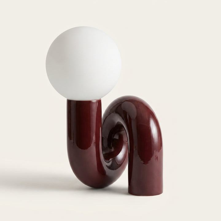 Nodo Postmodern Sculptural Table Lamp | Glass Globe Shade Table Lamp