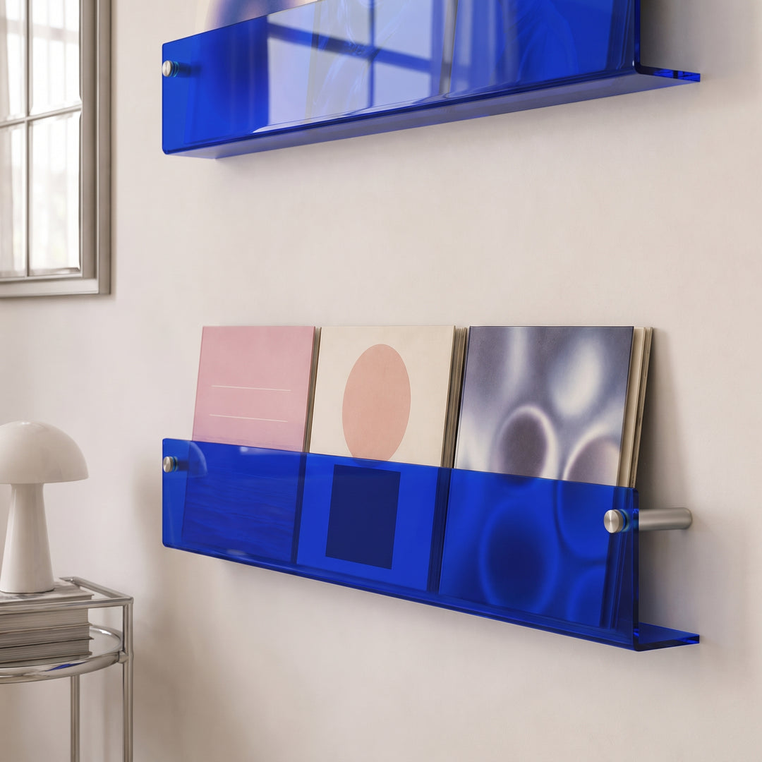 Legacy Acrylic Wall-Mount Magazine Holder Set | 2pcs Floating Book & Brochure Display