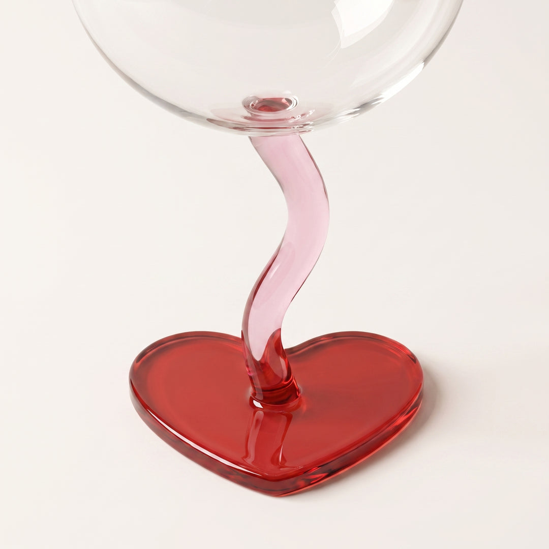 Cherí | 2pc Set Wavy Stem Heart Shaped Wine Glass