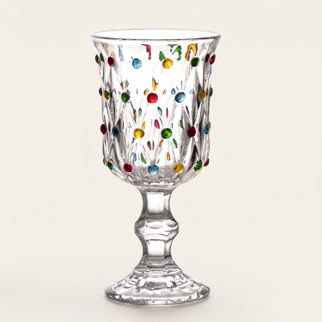Confetti | Vintage Style Textured Mini Goblets With Raised Polka Dots | Set of 2