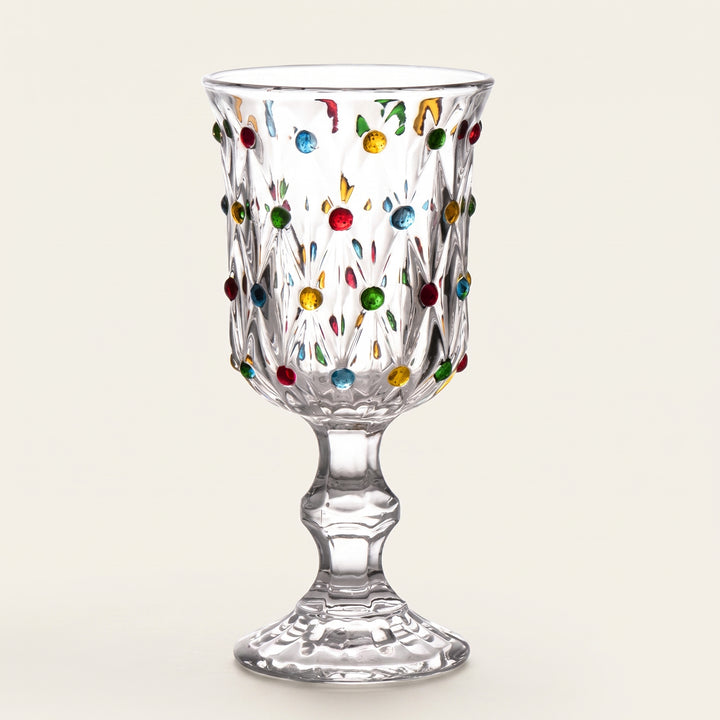 Confetti | Vintage Style Textured Mini Goblets With Raised Polka Dots | Set of 2