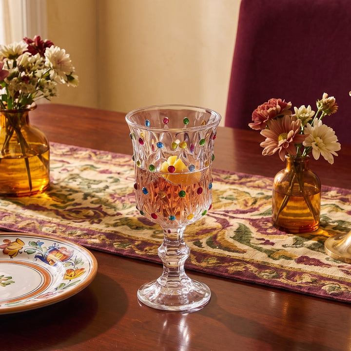 Confetti | Vintage Style Textured Mini Goblets With Raised Polka Dots | Set of 2