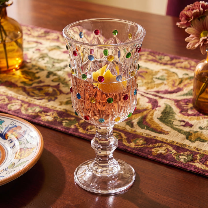 Confetti | Vintage Style Textured Mini Goblets With Raised Polka Dots | Set of 2