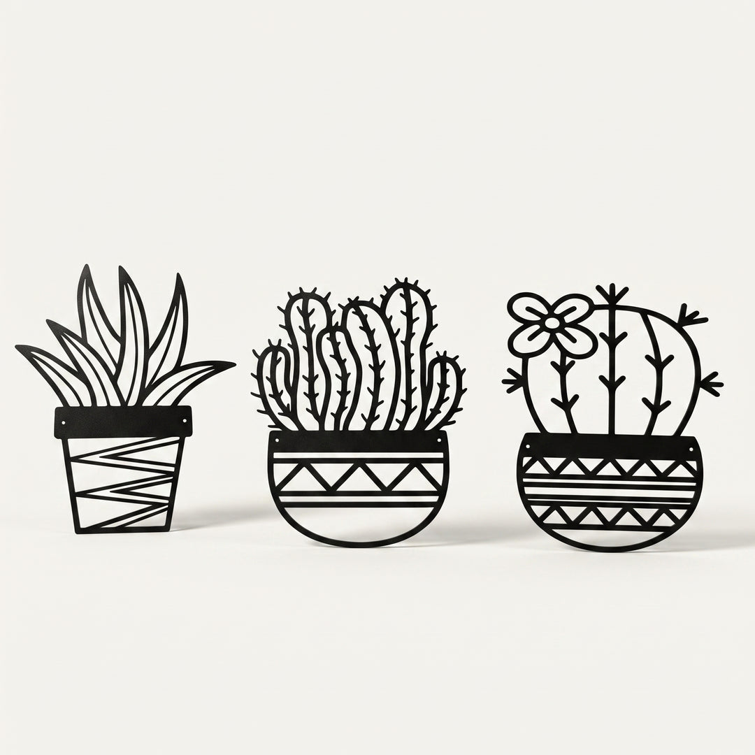 Verdeo | Metal Plant Wall Art Set of 3 Wall Decor