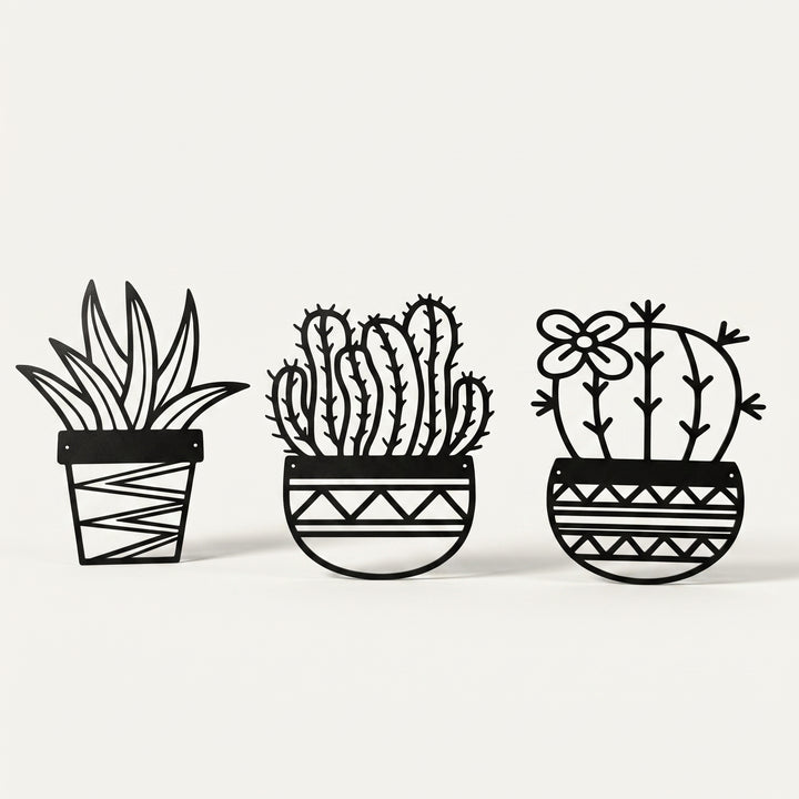 Verdeo | Metal Plant Wall Art Set of 3 Wall Decor