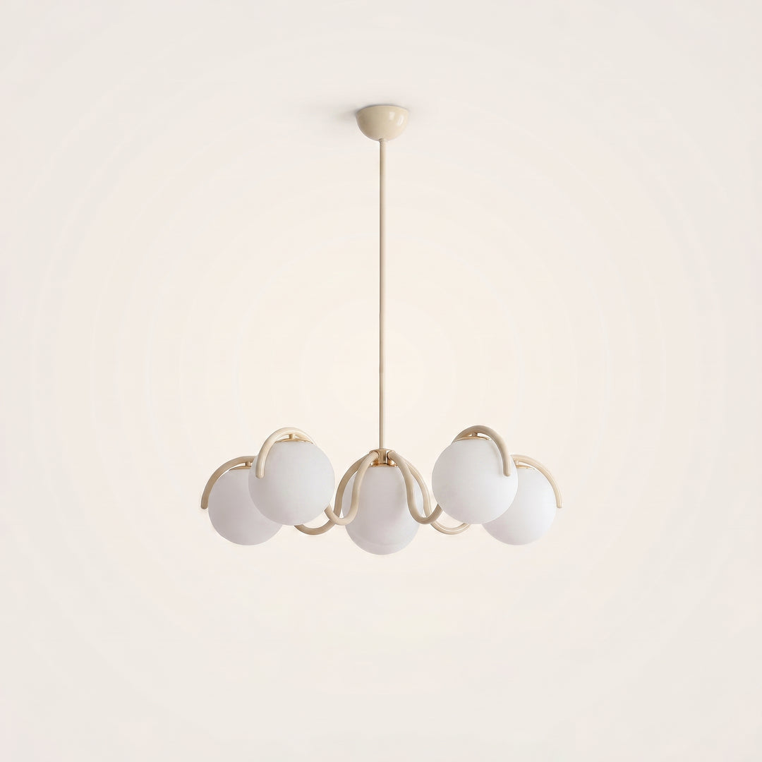 Lumira | Curved Arm Glass Globe Chandelier for Dining Room & Living Room