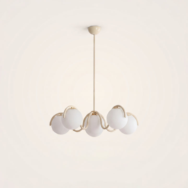Lumira | Curved Arm Glass Globe Chandelier for Dining Room & Living Room