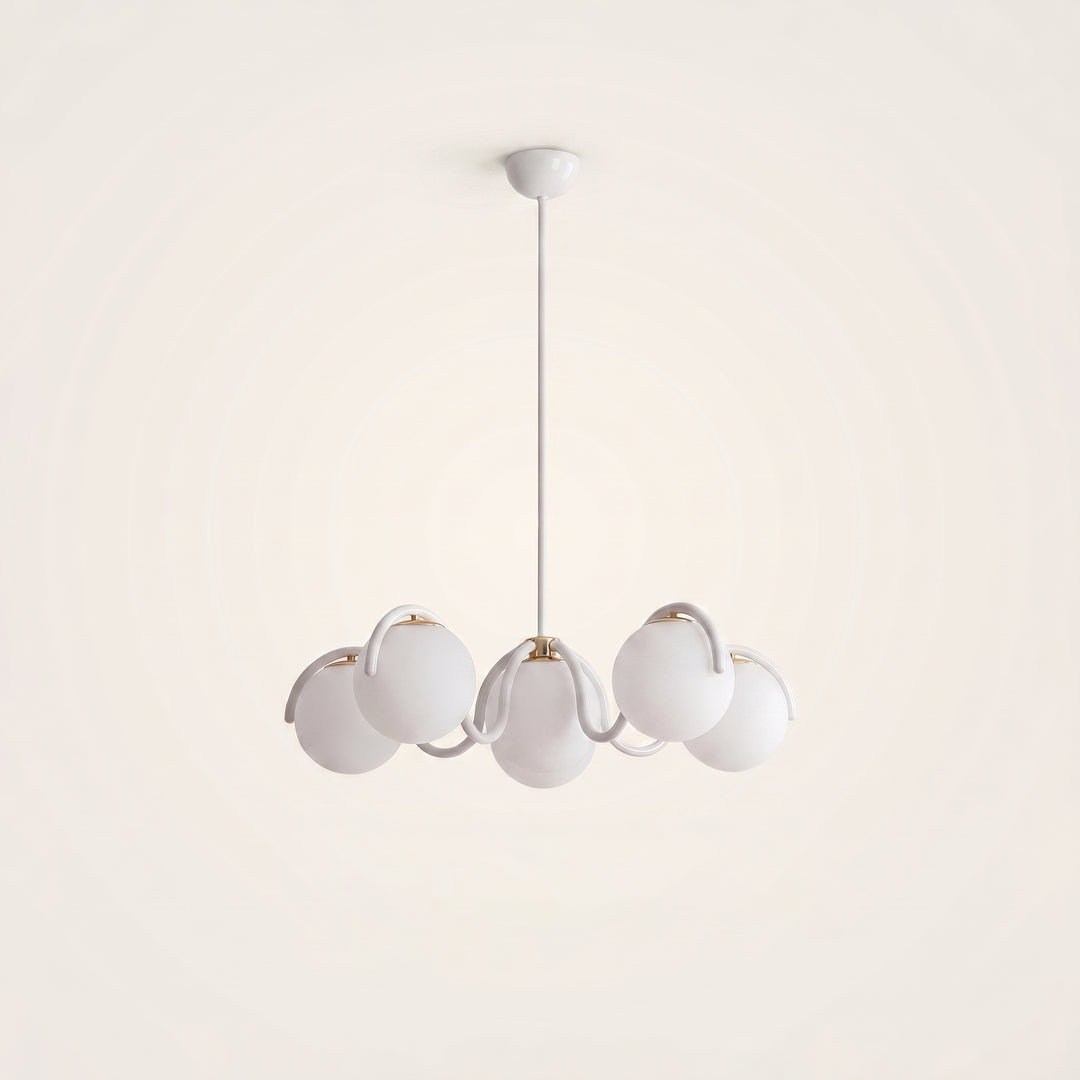 Lumira | Curved Arm Glass Globe Chandelier for Dining Room & Living Room