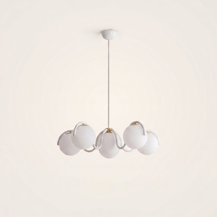 Lumira | Curved Arm Glass Globe Chandelier for Dining Room & Living Room