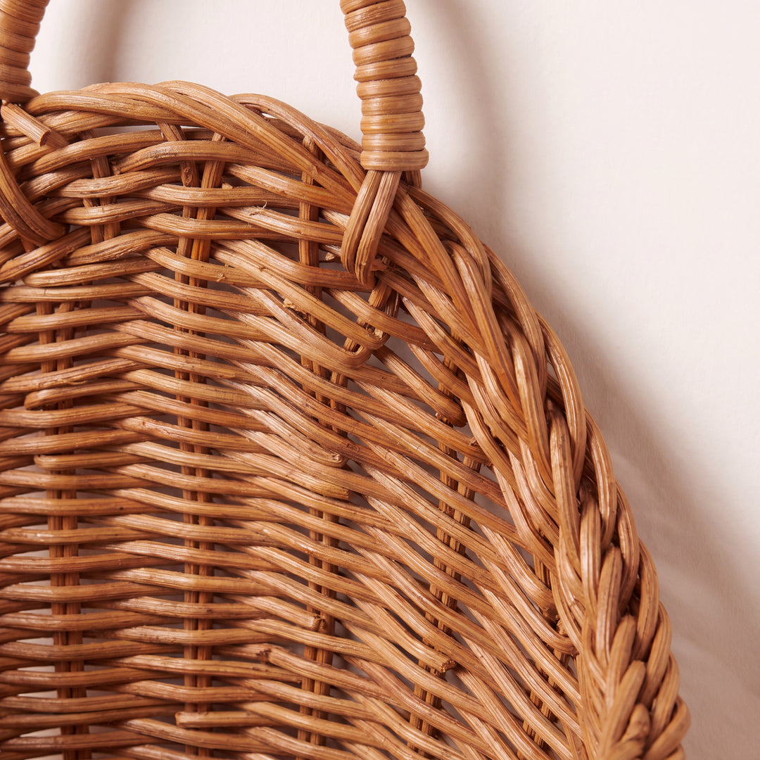 Mori | Hanging Woven Wall Basket, Faux Rattan Storage Organizer for Kitchen & Bathroom