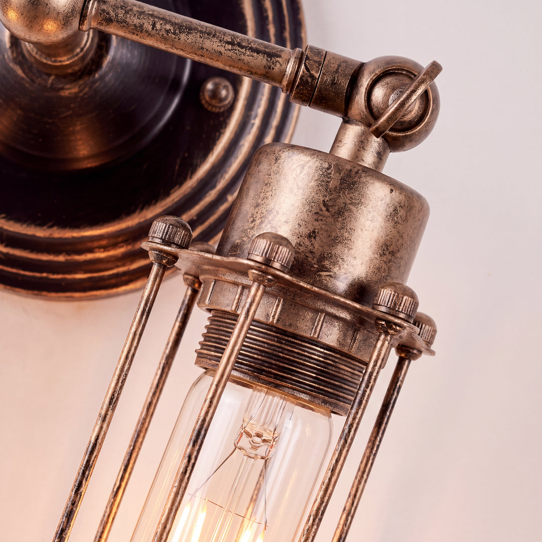 Kervo | Industrial Wall Light Twin Cage Edison Sconce