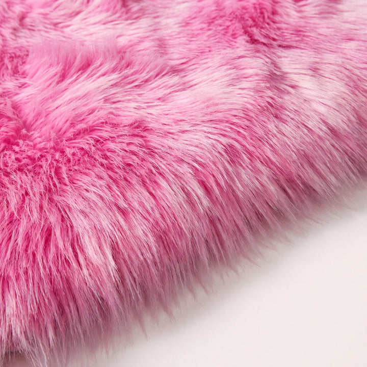 Amori | Soft Shaggy Faux Fur Heart Accent Rug for Bedroom & Living Room
