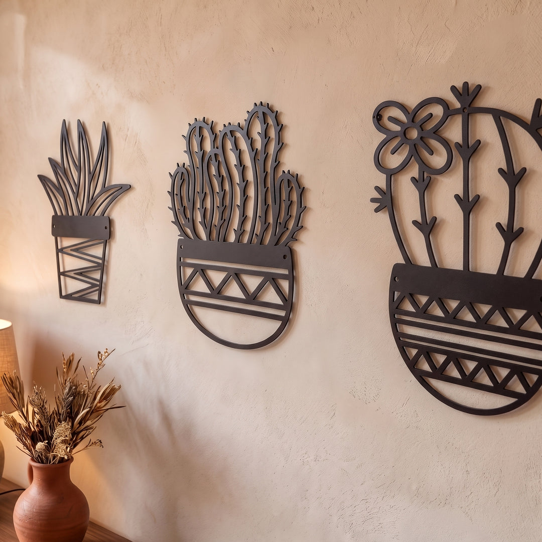 Verdeo | Metal Plant Wall Art Set of 3 Wall Decor