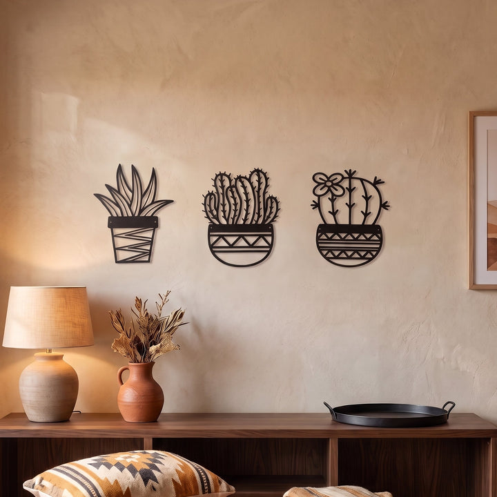 Verdeo | Metal Plant Wall Art Set of 3 Wall Decor