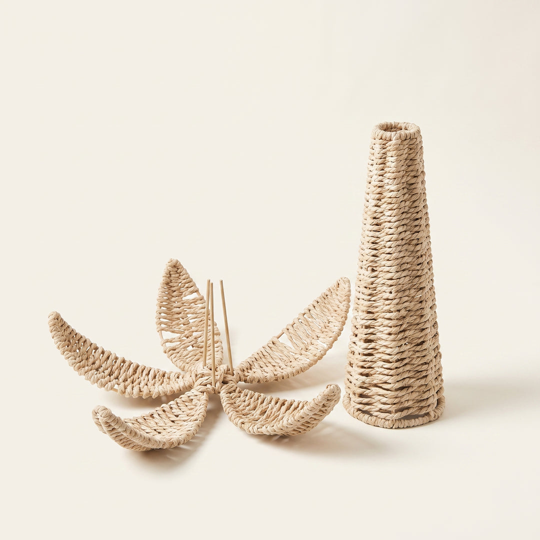 Palma Woven Palm Tree Jewelry Organizer | Boho Coastal Earring & Necklace Stand