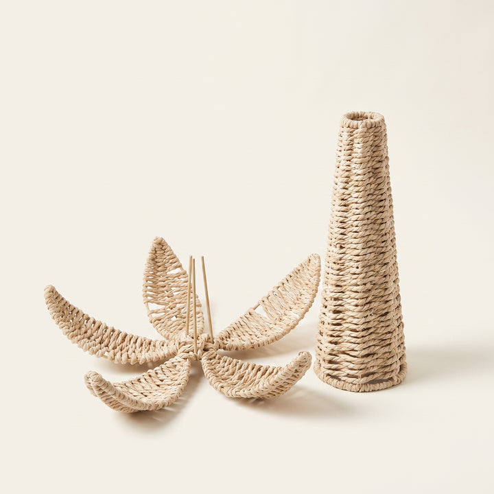 Palma Woven Palm Tree Jewelry Organizer | Boho Coastal Earring & Necklace Stand