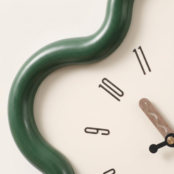 Bloomi Whimsical Scalloped Wall Clock, Flower Silhouette with Swinging Pendulum
