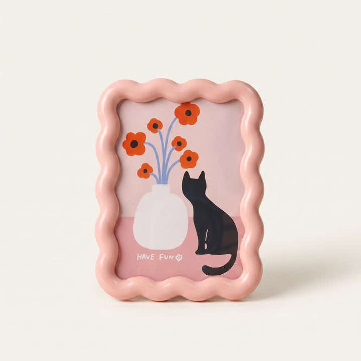 Squiggo Wavy Scalloped Frame | Colorful Squiggle Photo Frame for Desk or Wall
