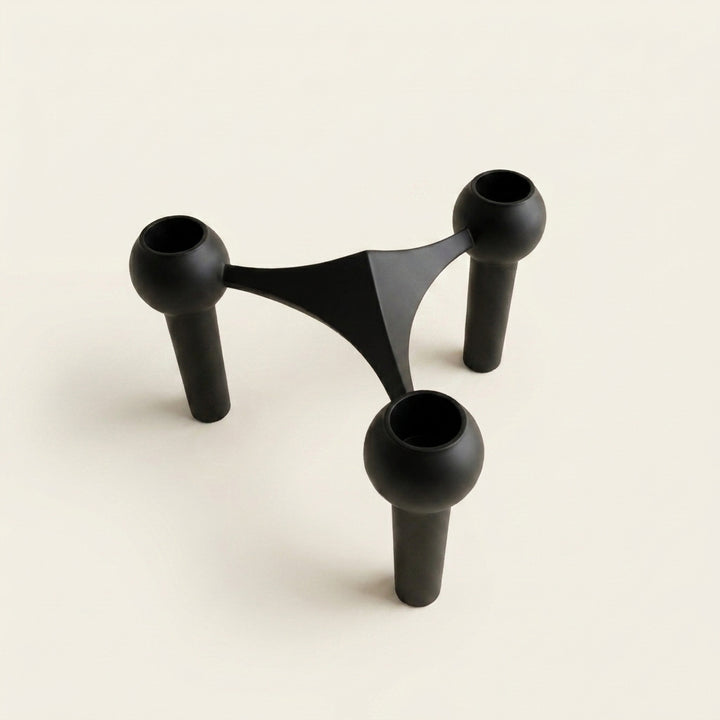 Nodex Abstract Sculptural Metal Candlestick Holder | Modern Art Candelabra