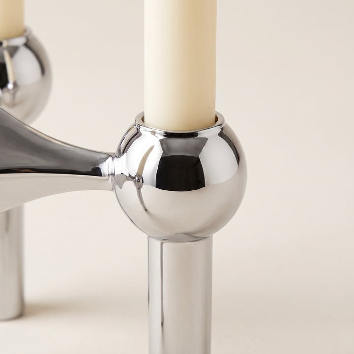 Nodex Abstract Sculptural Metal Candlestick Holder | Modern Art Candelabra