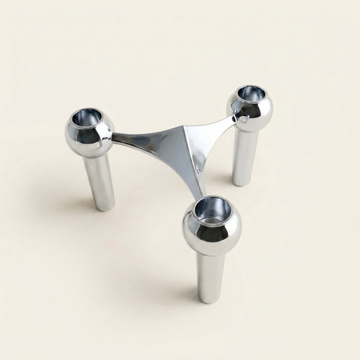 Nodex Abstract Sculptural Metal Candlestick Holder | Modern Art Candelabra