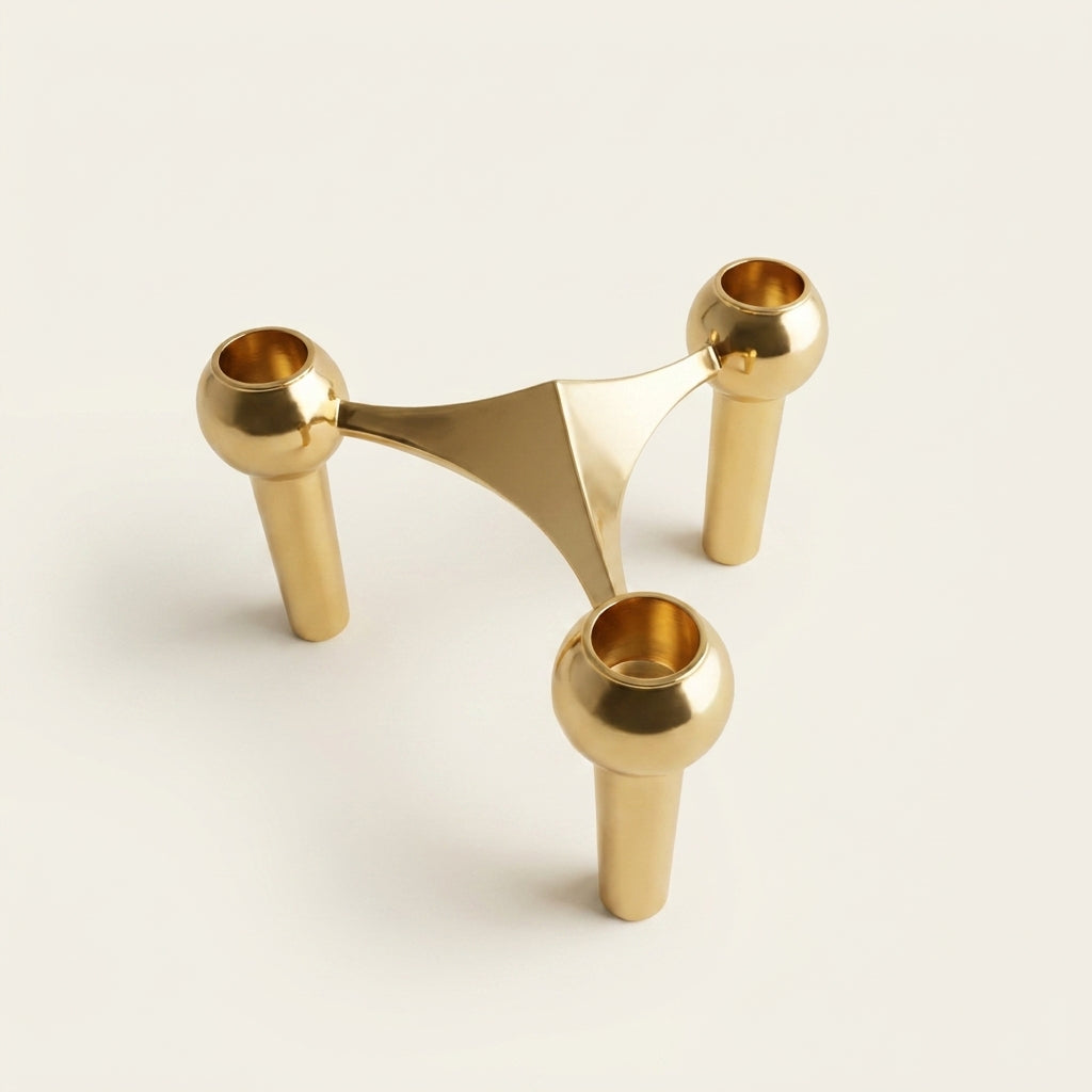 Nodex Abstract Sculptural Metal Candlestick Holder | Modern Art Candelabra