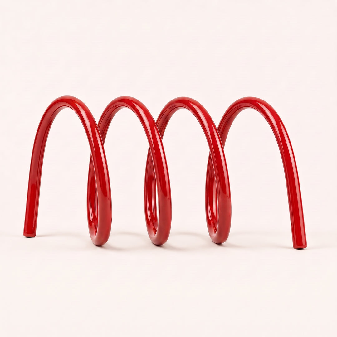 Fizzle | Bold Coil Metal Bookshelf Statement Stand for Desktop Display