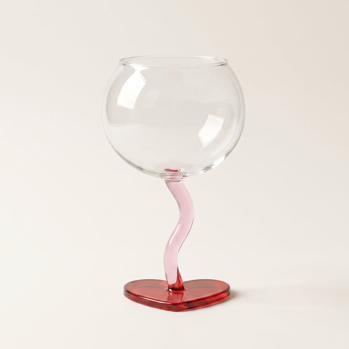 Cherí | 2pc Set Wavy Stem Heart Shaped Wine Glass