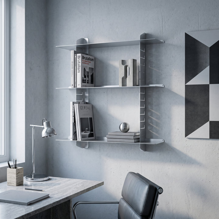 Rakko | Adjustable Sliding Metal Wall Shelf Industrial Display Rack