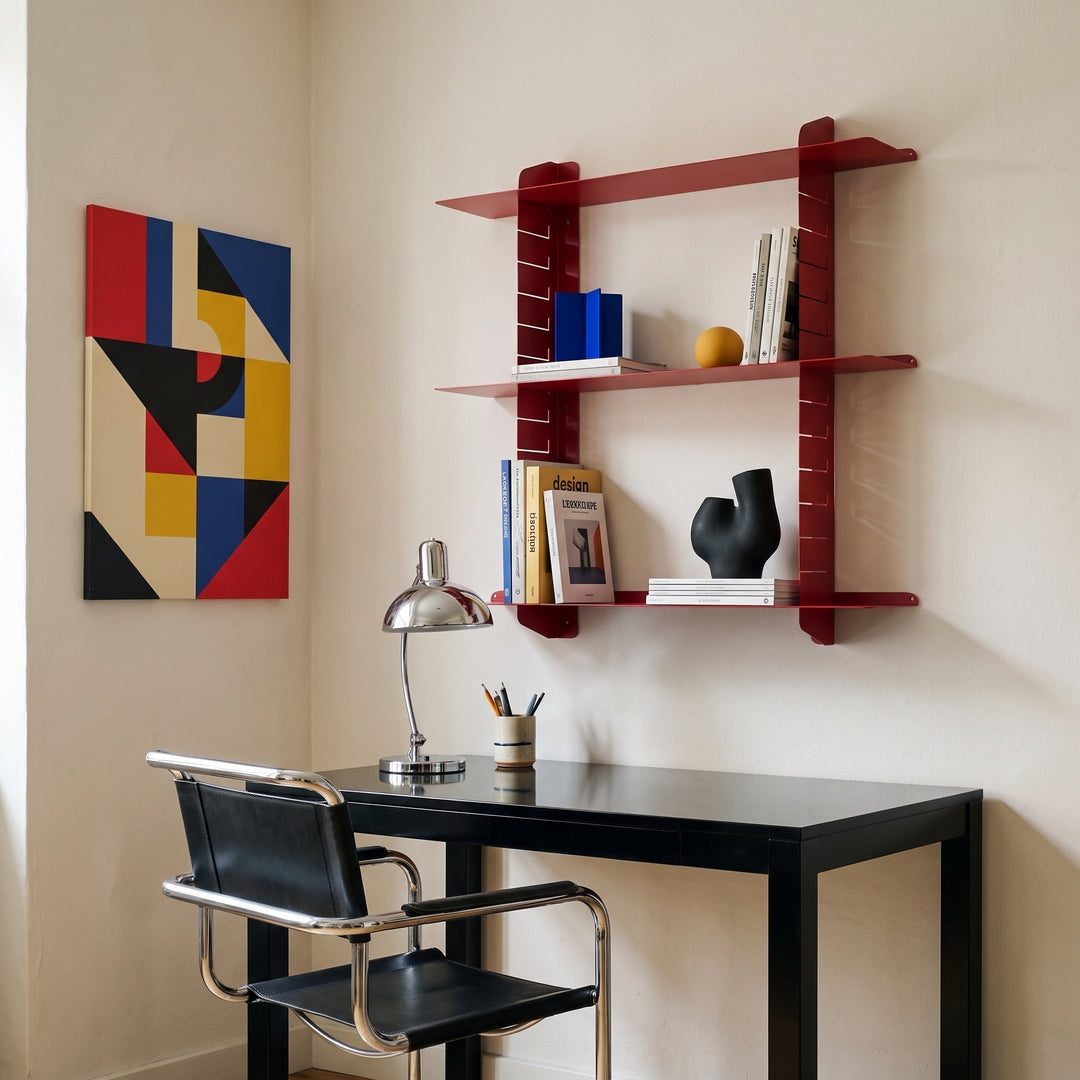 Rakko | Adjustable Sliding Metal Wall Shelf Industrial Display Rack