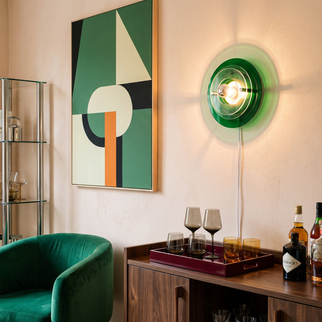 Retrovo | Bauhaus Round Acrylic Wall Lamp Flying Saucer Design