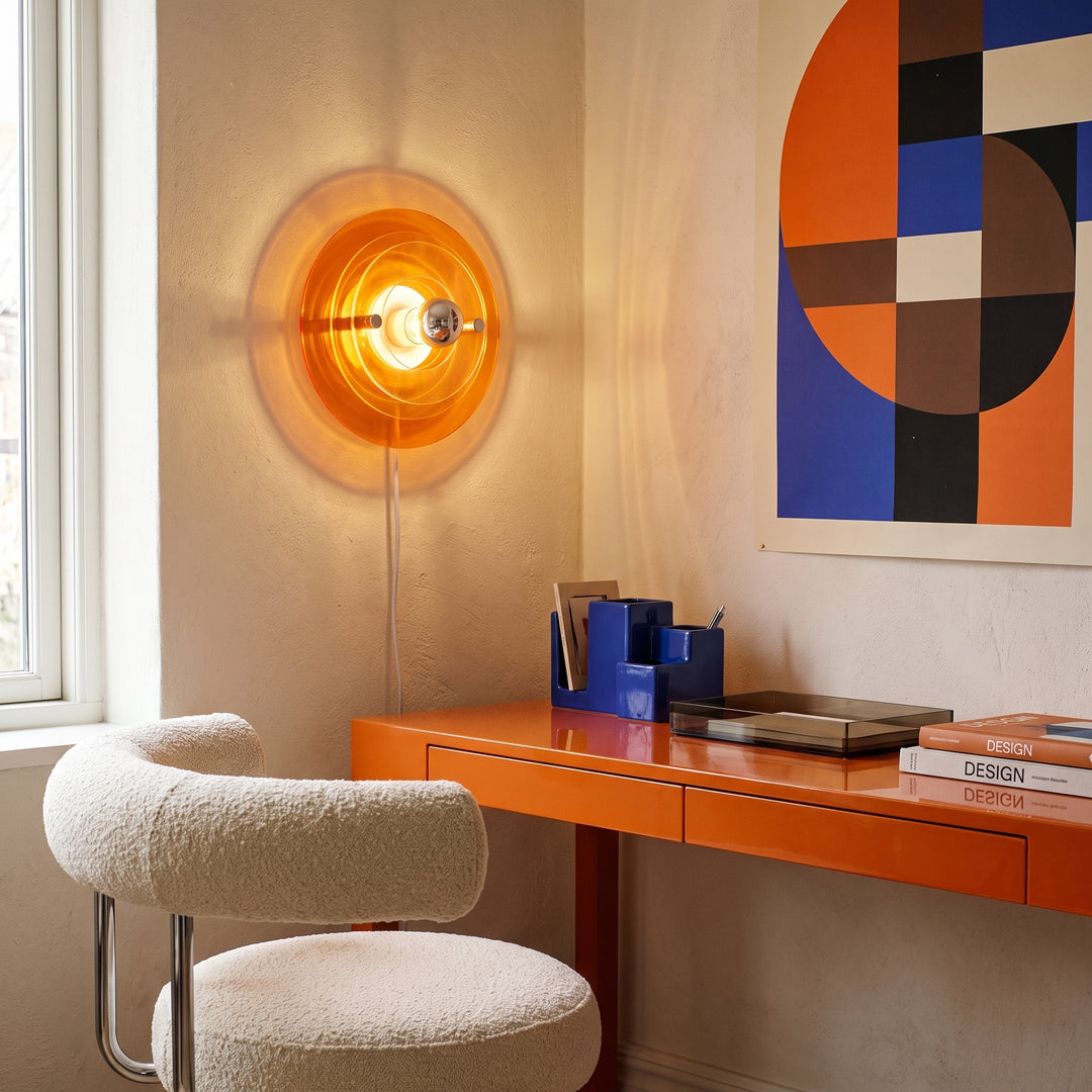 Retrovo | Bauhaus Round Acrylic Wall Lamp Flying Saucer Design