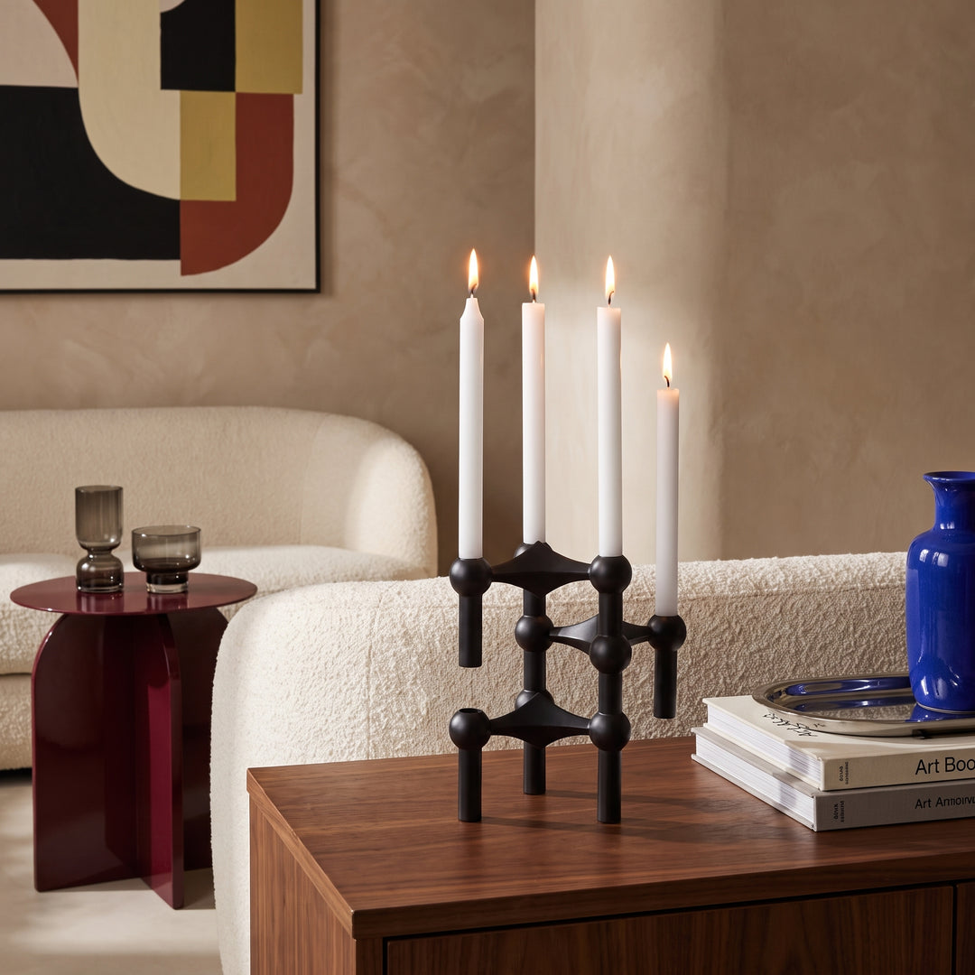 Nodex Abstract Sculptural Metal Candlestick Holder | Modern Art Candelabra