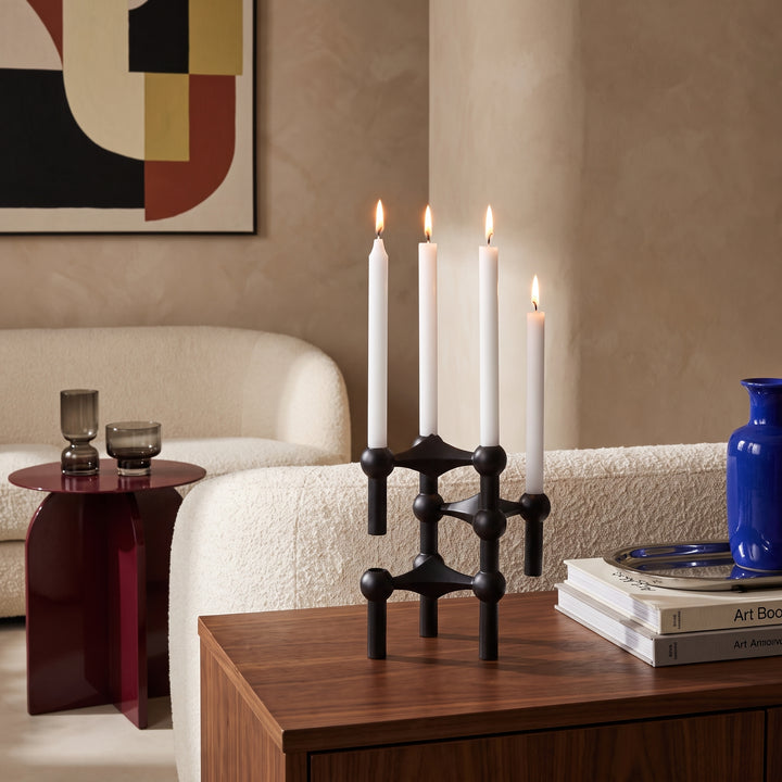 Nodex Abstract Sculptural Metal Candlestick Holder | Modern Art Candelabra