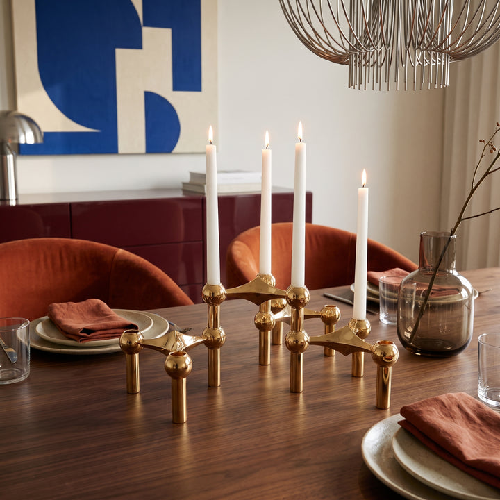 Nodex Abstract Sculptural Metal Candlestick Holder | Modern Art Candelabra