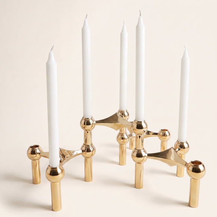 Nodex Abstract Sculptural Metal Candlestick Holder | Modern Art Candelabra