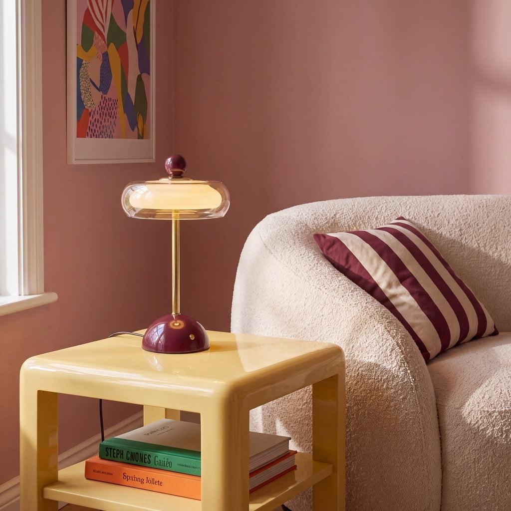 Lido | Retro Mushroom Table Lamp, Colorful Bedside Lamp